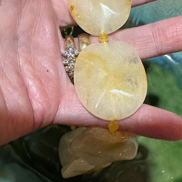 Beautiful Genuine Rutile Quartz Gemstone Necklace 14” - Picture 4 of 6